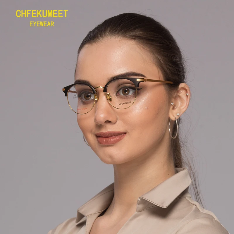 CHFEKUMEET TR90 Prescription Glasses Women Aspherical lens Vintage Round Eyeglasses Myopia Optical Frame High Quality Eyewear
CHFEKUMEET TR90 Prescription Glasses Women Aspherical lens Vintage Round Eyeglasses Myopia Optical Frame High Quality Eyewear