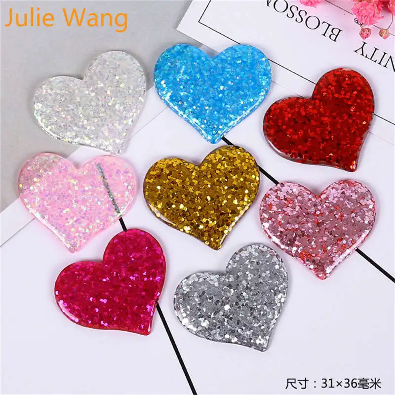 Julie Wang 8pcs 36x31mm Resin Heart Flatback Cabochon Sequin Slime Charms Pendant Jewelry Making Accessory Phone Decor
Julie Wang 8pcs 36x31mm Resin Heart Flatback Cabochon Sequin Slime Charms Pendant Jewelry Making Accessory Phone Decor