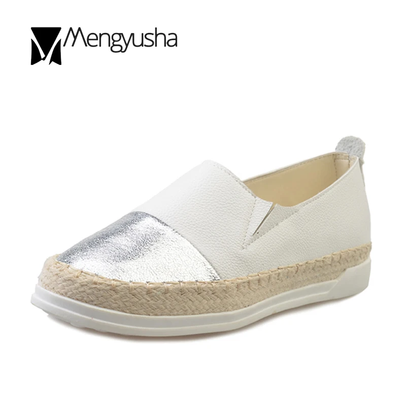 Cozy Slip on Loafers Lady Espadrilles Gold/Silver Glitter Round Toe Fisherman Shoes Women Patchwork Knitted Platform Shoes Flats
Cozy Slip on Loafers Lady Espadrilles Gold/Silver Glitter Round Toe Fisherman Shoes Women Patchwork Knitted Platform Shoes Flats