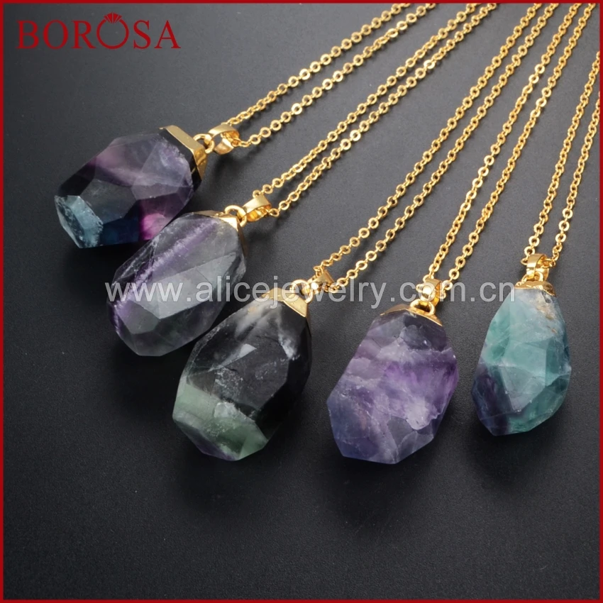 BOROSA 5 PCS Druzy Jewelry Gold Color Multi-Color Fluorite Faceted Necklace WX113-N
BOROSA 5 PCS Druzy Jewelry Gold Color Multi-Color Fluorite Faceted Necklace WX113-N