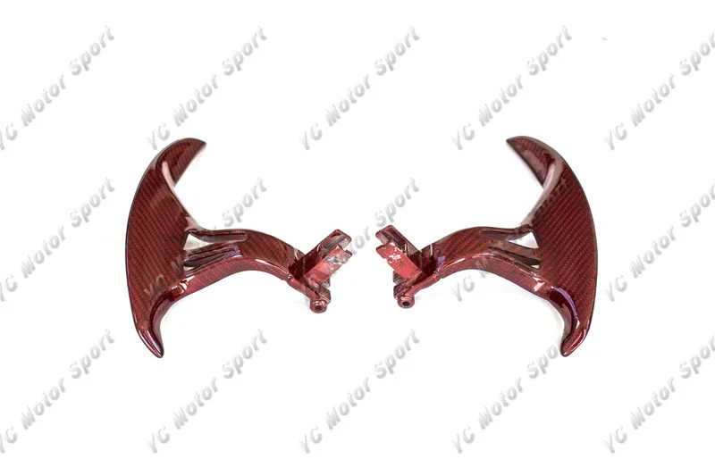 2008-2015 Nissan R35 GTR CBA DBA Lenthened Shift Paddle Red Kevlar Twill Weave Glossy Finish (20)