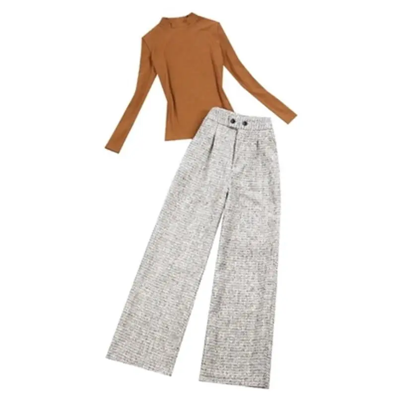 Fashion wool suit female Winter/spring New Herringbone woolen woolen warm high waist wide-leg pants two-piece suit women
Fashion wool suit female Winter/spring New Herringbone woolen woolen warm high waist wide-leg pants two-piece suit women