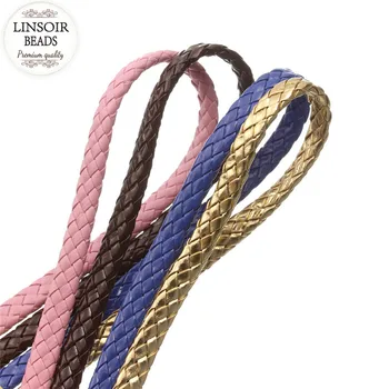 LINSOIR 5m/lot PU Flat Braided Leather Cord Fit Necklace Bracelet Findings 9colors 10*4mm Leather Rope For Jewelry Making F770
LINSOIR 5m/lot PU Flat Braided Leather Cord Fit Necklace Bracelet Findings 9colors 10*4mm Leather Rope For Jewelry Making F770