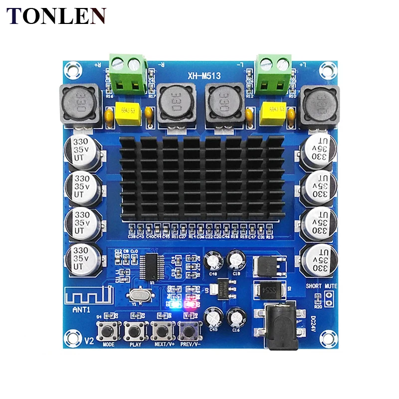 TDA7498 Bluetooth Wireless Digital Amplifier Board High Power Amplifier Module 100W*2 24V Class D 2.0 Stereo Channel HIFI Amp
TDA7498 Bluetooth Wireless Digital Amplifier Board High Power Amplifier Module 100W*2 24V Class D 2.0 Stereo Channel HIFI Amp