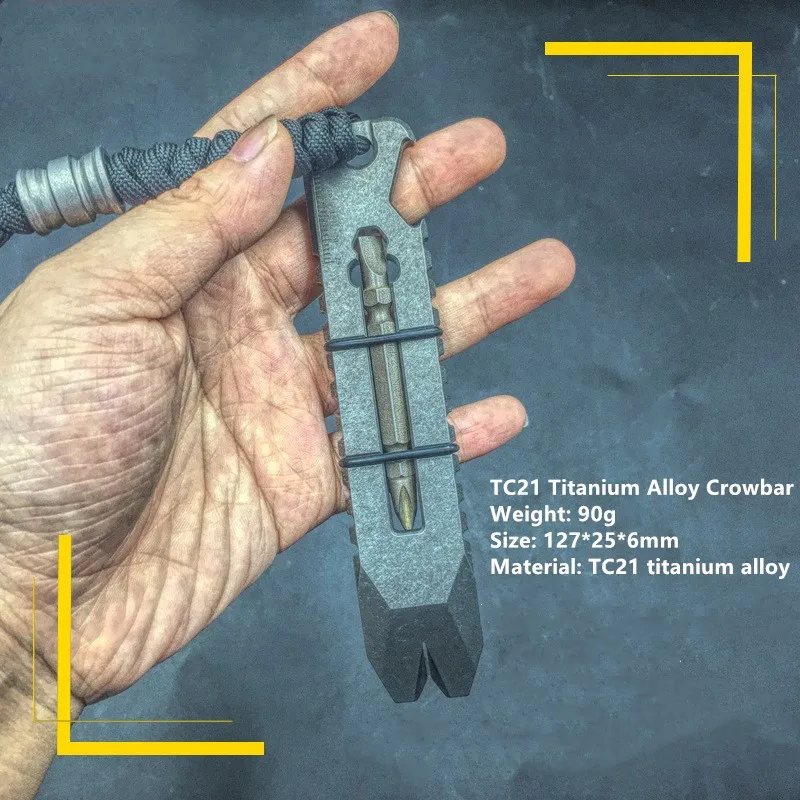 Titanium Alloy Crowbar Multifunctional Titanium Crowbar Bottle Opener Outdoor Tool Screwdriver Titanium EDC TC21 Crowbar
Titanium Alloy Crowbar Multifunctional Titanium Crowbar Bottle Opener Outdoor Tool Screwdriver Titanium EDC TC21 Crowbar
