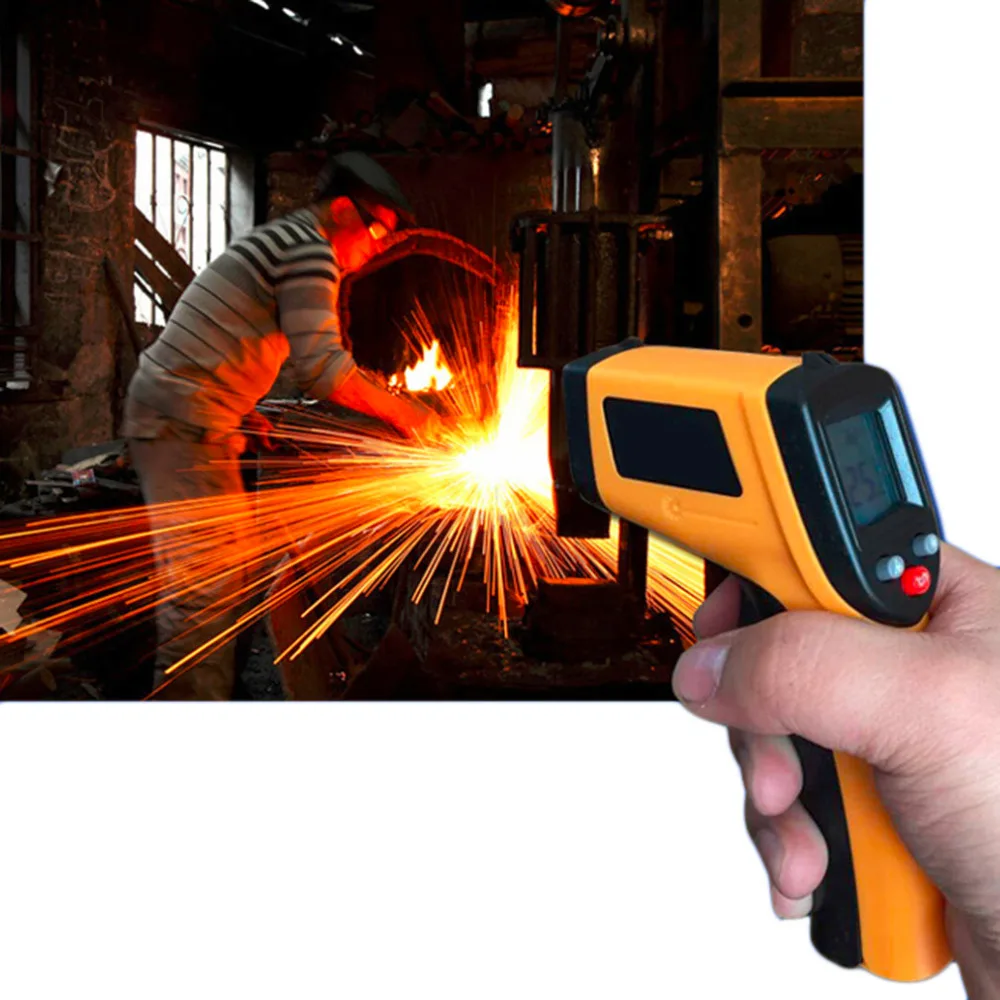 Image 1pc GM320 Laser LCD Digital IR Infrared Thermometer Temperature Meter Gun Point  50~380 Degree Non Contact Thermometer Wholesale