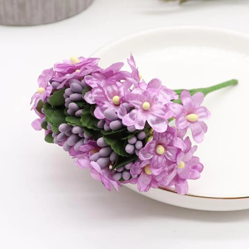 12pcs-Mini-Silk-Artificial-Flower-Stamen-Plum-Bouquet-For-Wedding-Decoration-DIY-Scrapbooking-Decorative-Wreath-Fake