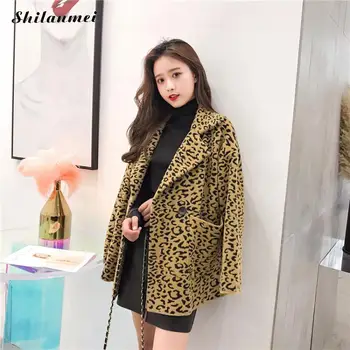 2019 New Leopard Wool Blend Coat Women Long Sleeve Turn-Down Collar Outwear Jacket Autumn Winter Pocket Button Casual Coat
2019 New Leopard Wool Blend Coat Women Long Sleeve Turn-Down Collar Outwear Jacket Autumn Winter Pocket Button Casual Coat