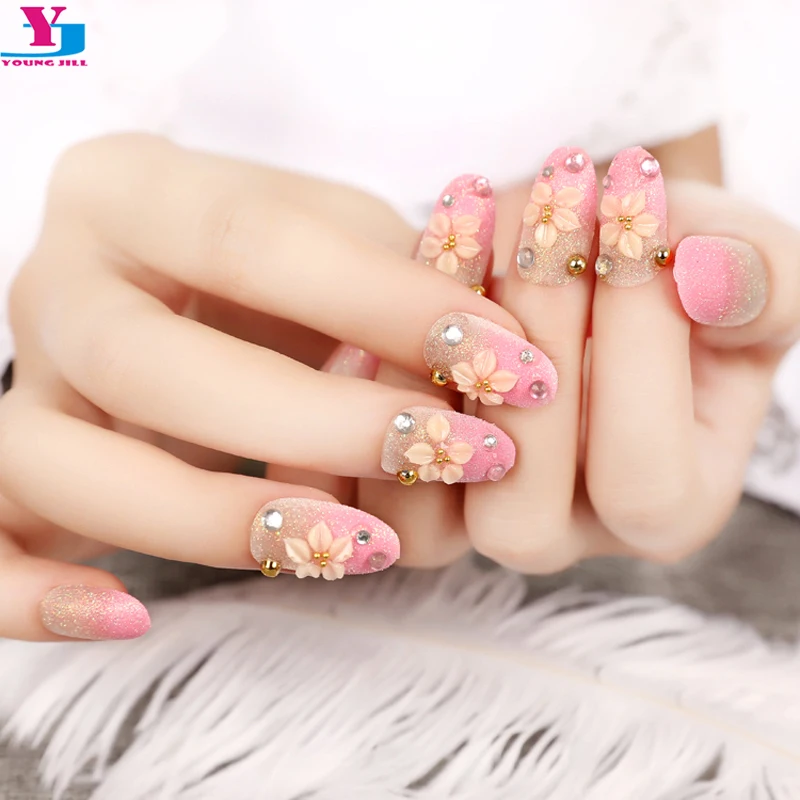 24 Pcs Glitter Pink Flower Design False Fake Nails Artificial Full Cover Nails Tips Rhinestone Unhas Postizas Manicure With Glue
24 Pcs Glitter Pink Flower Design False Fake Nails Artificial Full Cover Nails Tips Rhinestone Unhas Postizas Manicure With Glue