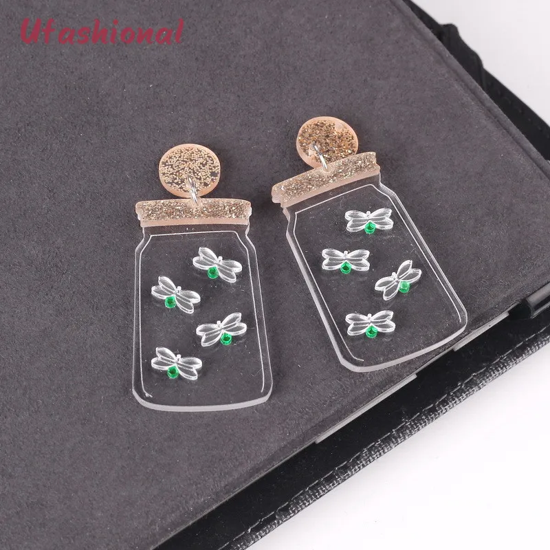 Женские Висячие серьги акриловые подвески в виде насекомых Orecchini Donna Aretes