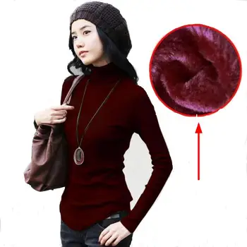Slim interior Velvet Casual Thick Warm Fashion Women's Autumn Winter Turtleneck Sweater Big Size solid color long-sleeved 6
Slim interior Velvet Casual Thick Warm Fashion Women's Autumn Winter Turtleneck Sweater Big Size solid color long-sleeved 6