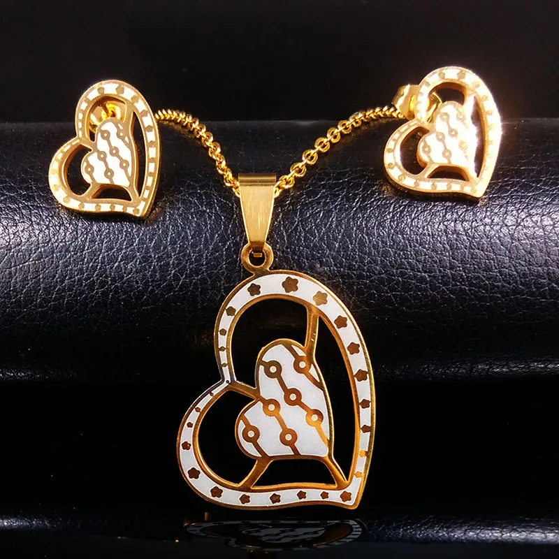 2019 Fashion Heart Love Silver Color Stainless Steel Jewelry Set Statement Necklace Earings Sets Jewelry For Women S67147
2019 Fashion Heart Love Silver Color Stainless Steel Jewelry Set Statement Necklace Earings Sets Jewelry For Women S67147