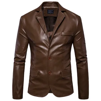 Leather Jacket Men Blazer Spring and autumn men's clothing Casual Slim Fit Blazer Leather Black Brown Suits Jacket Men Outwear
Leather Jacket Men Blazer Spring and autumn men's clothing Casual Slim Fit Blazer Leather Black Brown Suits Jacket Men Outwear