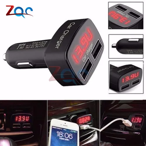 DC 5V 3.1A 4 in 1 LED Digital Voltmeter Ammeter Thermometer Dual USB Universal Car Charger Voltage Current Temperature Meter
DC 5V 3.1A 4 in 1 LED Digital Voltmeter Ammeter Thermometer Dual USB Universal Car Charger Voltage Current Temperature Meter