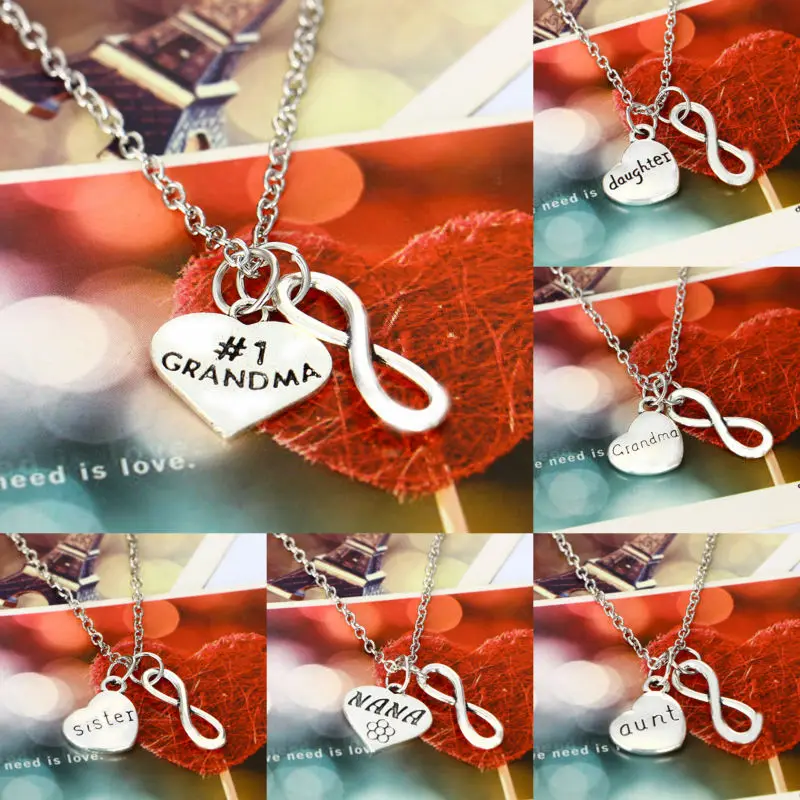 Family Uncle Mom Sister Grandma NANA Son Brother Vintage Infinity Chain Heart Pendant Necklace For Women Men Party Knot Choker
Family Uncle Mom Sister Grandma NANA Son Brother Vintage Infinity Chain Heart Pendant Necklace For Women Men Party Knot Choker