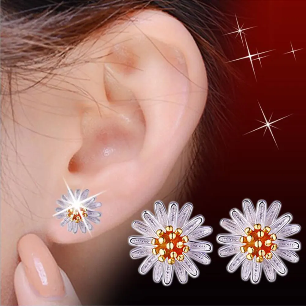 Anenjery 925 Sterling Silver Earrings Cute Litter Sunflowers Daisy Stud Earrings For Women Gift oorbellen boucle d'oreille S-E45
Anenjery 925 Sterling Silver Earrings Cute Litter Sunflowers Daisy Stud Earrings For Women Gift oorbellen boucle d'oreille S-E45