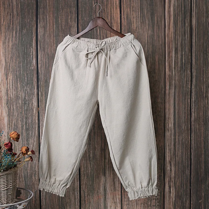 Johnature Women Autumn Linen Harem Pants Elastic Waist Belt 2019 Vintage Trouser Pockets Casual Brief Women Calf-Length Pants
Johnature Women Autumn Linen Harem Pants Elastic Waist Belt 2019 Vintage Trouser Pockets Casual Brief Women Calf-Length Pants