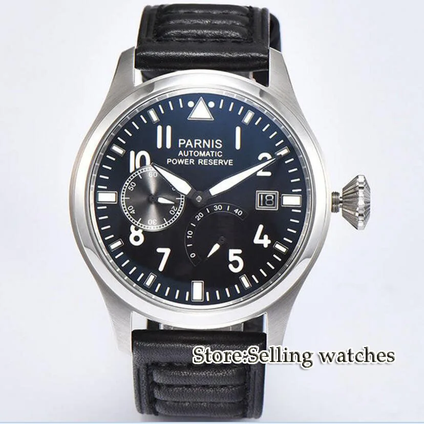 47 mm PARNIS Black dial Automatic Self-Wind movement power reserve men watches Mechanical watches
47 mm PARNIS Black dial Automatic Self-Wind movement power reserve men watches Mechanical watches