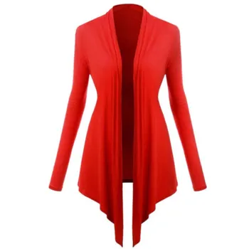 Women Elegant Long Sleeve Cardigan Open Stitch Front Draped Coat Slim Solid Cotton Casual Irregular Hem Jackets Coat Fall Autumn
Women Elegant Long Sleeve Cardigan Open Stitch Front Draped Coat Slim Solid Cotton Casual Irregular Hem Jackets Coat Fall Autumn