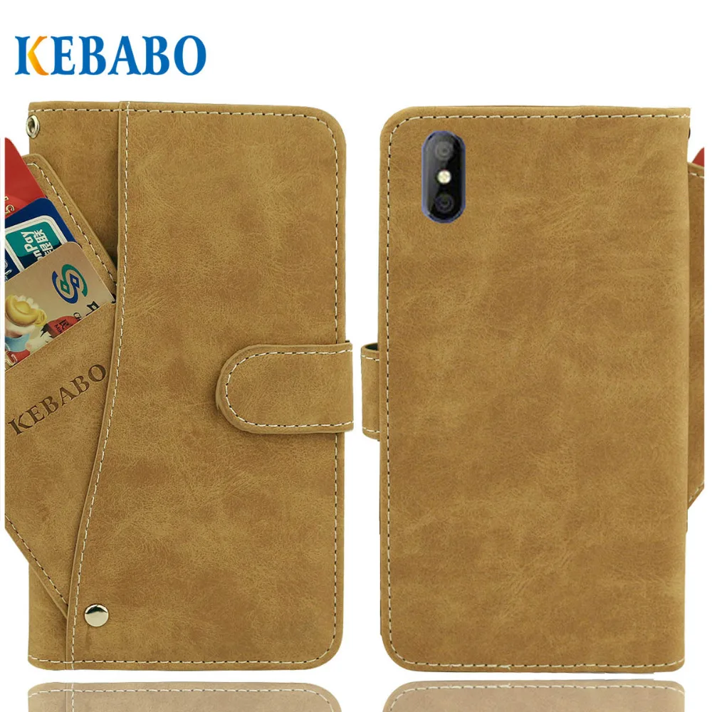 

Vintage Leather Wallet Doogee X50L Case 5" Flip Luxury 3 Front Card Slots Cover Magnet Stand Phone Protective Bags