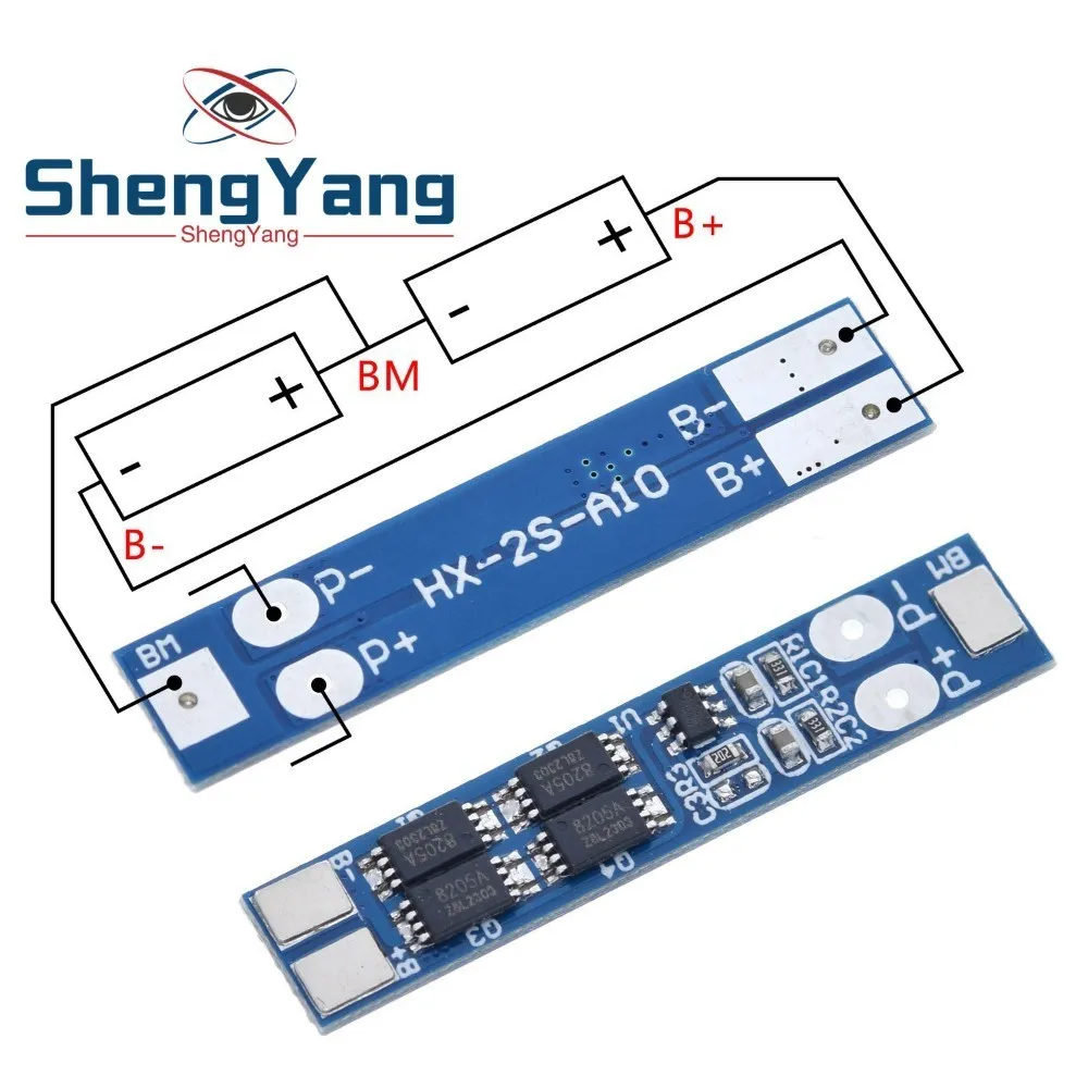 2S 7.4V 8A Li-ion 18650 Lithium Battery Charger Protection Board 8.4V Overcurrent Overcharge / Overdischarge Protection
2S 7.4V 8A Li-ion 18650 Lithium Battery Charger Protection Board 8.4V Overcurrent Overcharge / Overdischarge Protection