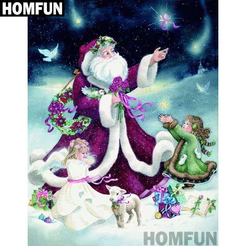HOMFUN Full Square/Round Drill 5D DIY Diamond Painting "Santa Claus" 3D Embroidery Cross Stitch Home Decor A00831 | Дом и сад