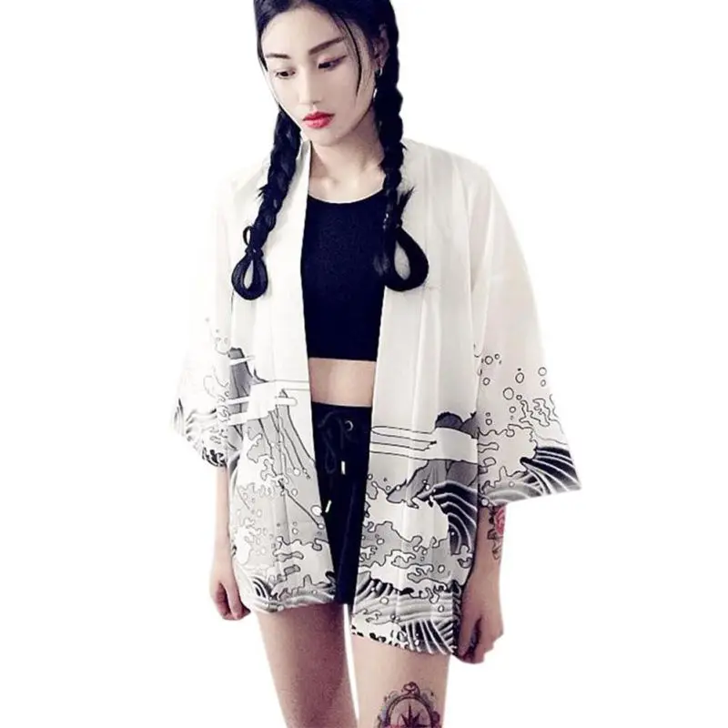 Vintage Japanese Harajuku style waves and wind dragon Japanese kimono print cardigan summer women clothings autumn blouse
Vintage Japanese Harajuku style waves and wind dragon Japanese kimono print cardigan summer women clothings autumn blouse