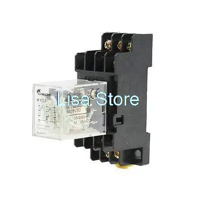 

24VDC Coil 3PDT 11P General Purpose Power Relay LY2J 5A 250VAC/28VDC w Base