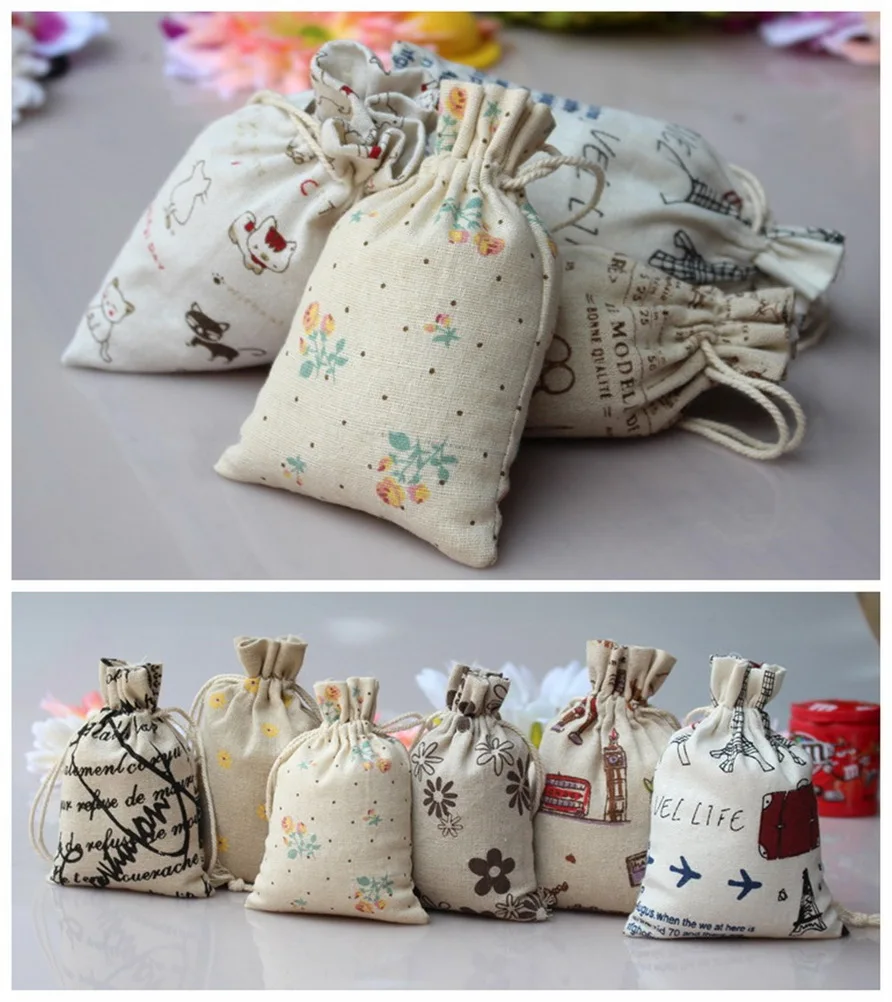 Newest Cute Cartoon Patterns Handmade Burlap Jute Drawstring Bags for Christmas Gift Candy Storage/ Wedding Decor/Soap
Newest Cute Cartoon Patterns Handmade Burlap Jute Drawstring Bags for Christmas Gift Candy Storage/ Wedding Decor/Soap