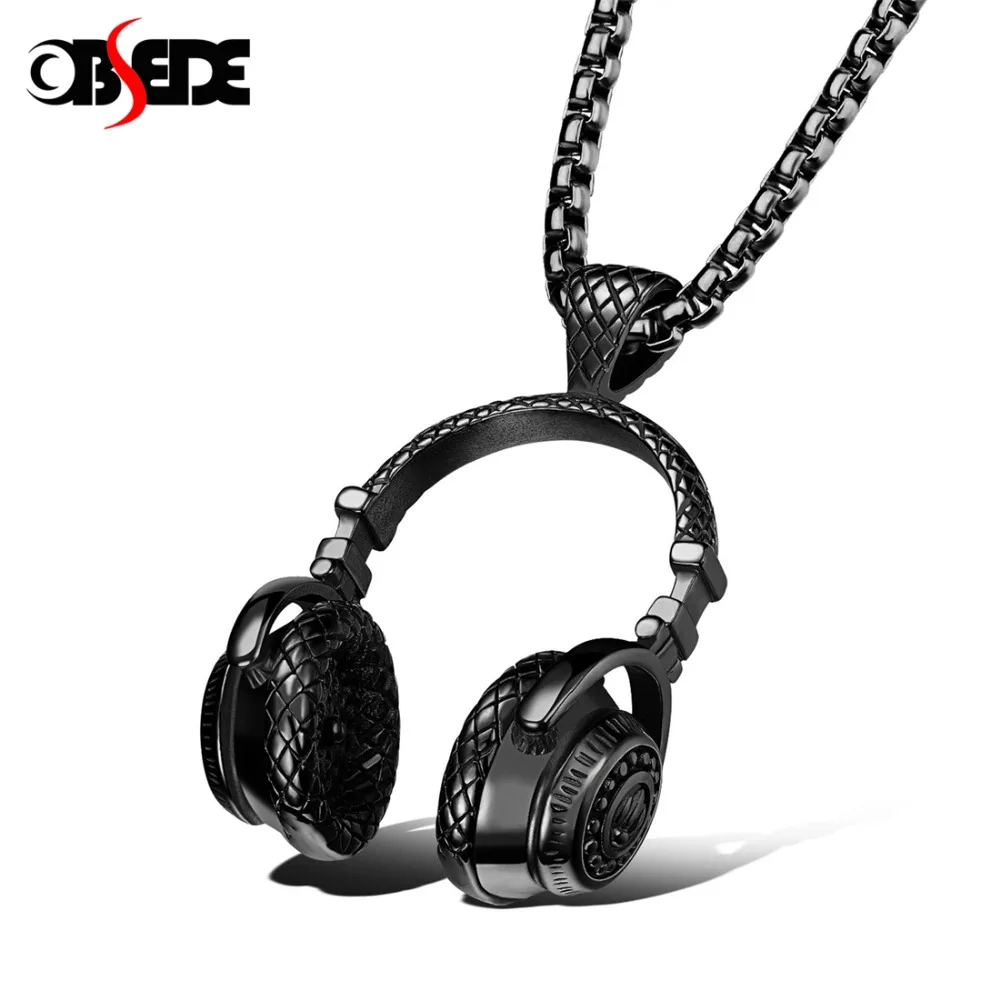 Fashion Headset Pendant Necklace for Men Titanium Steel Unique Choker Fine Male Jewelry Accessories Black Silver Gold Chain 60cm
Fashion Headset Pendant Necklace for Men Titanium Steel Unique Choker Fine Male Jewelry Accessories Black Silver Gold Chain 60cm