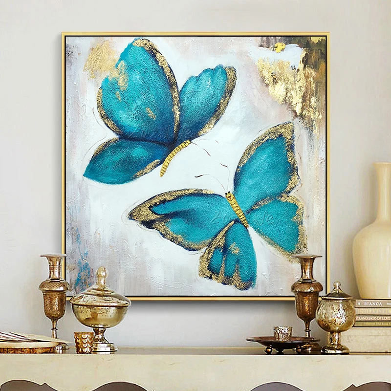 Gold Blue Butterfly Acrylic Painting on Canvas for Living Room Decoration Abstract Wall Art Pictures Texture Decor Quadro Caudro
Gold Blue Butterfly Acrylic Painting on Canvas for Living Room Decoration Abstract Wall Art Pictures Texture Decor Quadro Caudro