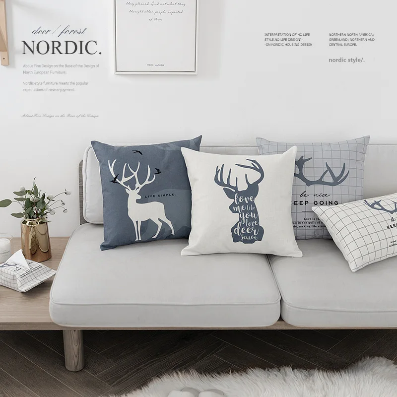 Nordic Decorative Pillows Cover Home Decor Geometric Pillow Case Deer Linen Cushion Decoration Throw Pillows For Sofa 45x45cm
Nordic Decorative Pillows Cover Home Decor Geometric Pillow Case Deer Linen Cushion Decoration Throw Pillows For Sofa 45x45cm