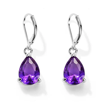 Hot Sale Purple Crystal Stone Drop Earrings For Women Silver Color Crystal Clip Dangle Earrings Ear Jewelry Fashion brinco
Hot Sale Purple Crystal Stone Drop Earrings For Women Silver Color Crystal Clip Dangle Earrings Ear Jewelry Fashion brinco