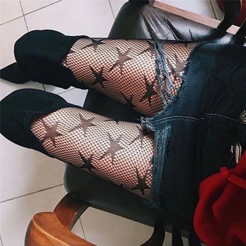 Fashion Cool Star Printed Fishnet Tights Hollow Out Sexy Mesh Pantyhose Punk Pattern Pantyhose Black Women Tights Free Shipping
Fashion Cool Star Printed Fishnet Tights Hollow Out Sexy Mesh Pantyhose Punk Pattern Pantyhose Black Women Tights Free Shipping