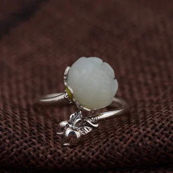 Authentic 925 Sterling Silver Flower Rings Natural Jade Women Accessories Vintage Enameling Elegant Fine Jewelry
Authentic 925 Sterling Silver Flower Rings Natural Jade Women Accessories Vintage Enameling Elegant Fine Jewelry