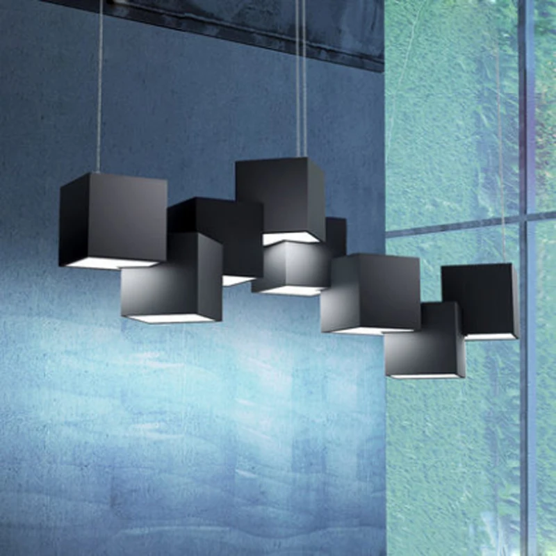 Modern creative geometric square design LED chandelier Nordic simple remote control dimming iron paint restaurant decor lighting
Modern creative geometric square design LED chandelier Nordic simple remote control dimming iron paint restaurant decor lighting