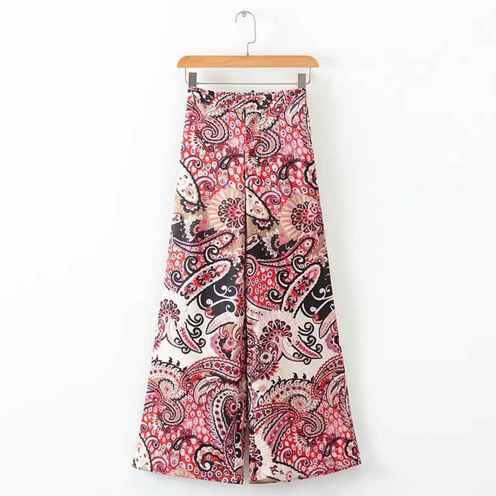 ANSFX Vintage Palace Paisley Cashew Print Casual Wide Leg Pants Zipper Full Length Trousers Fashion Woman Holiday Loose Pants
ANSFX Vintage Palace Paisley Cashew Print Casual Wide Leg Pants Zipper Full Length Trousers Fashion Woman Holiday Loose Pants