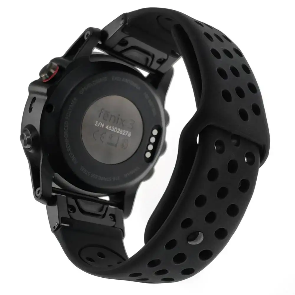 Upgrade 26mm MetalQuick Fit Silicone Breathe Waterproof Watch Band Strap for Garmin Fenix 3/3HR/Fenix 5X/Fenix 5X Plus/Quatix 3
Upgrade 26mm MetalQuick Fit Silicone Breathe Waterproof Watch Band Strap for Garmin Fenix 3/3HR/Fenix 5X/Fenix 5X Plus/Quatix 3