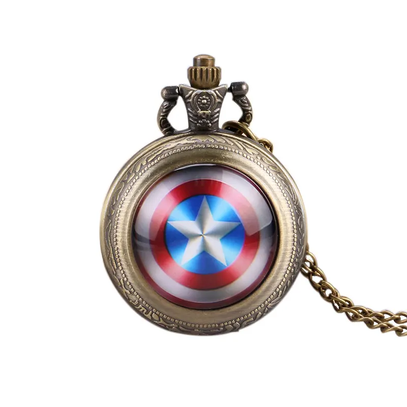 Captain America Shield Steampunk Quartz Pocket Watch Precision With Necklace Chain for Children Adults Clock reloj de bolsillo
Captain America Shield Steampunk Quartz Pocket Watch Precision With Necklace Chain for Children Adults Clock reloj de bolsillo