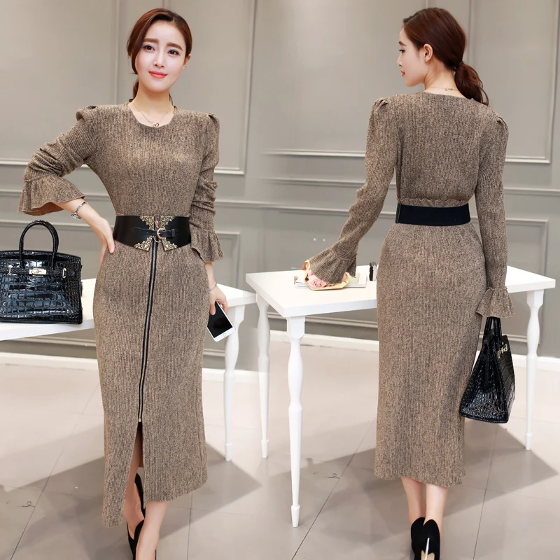 CBAFU newest autumn winter knitted 2 pieces sets women suit flare sleeve sweater long skirts suits runway knitted suits N541
CBAFU newest autumn winter knitted 2 pieces sets women suit flare sleeve sweater long skirts suits runway knitted suits N541