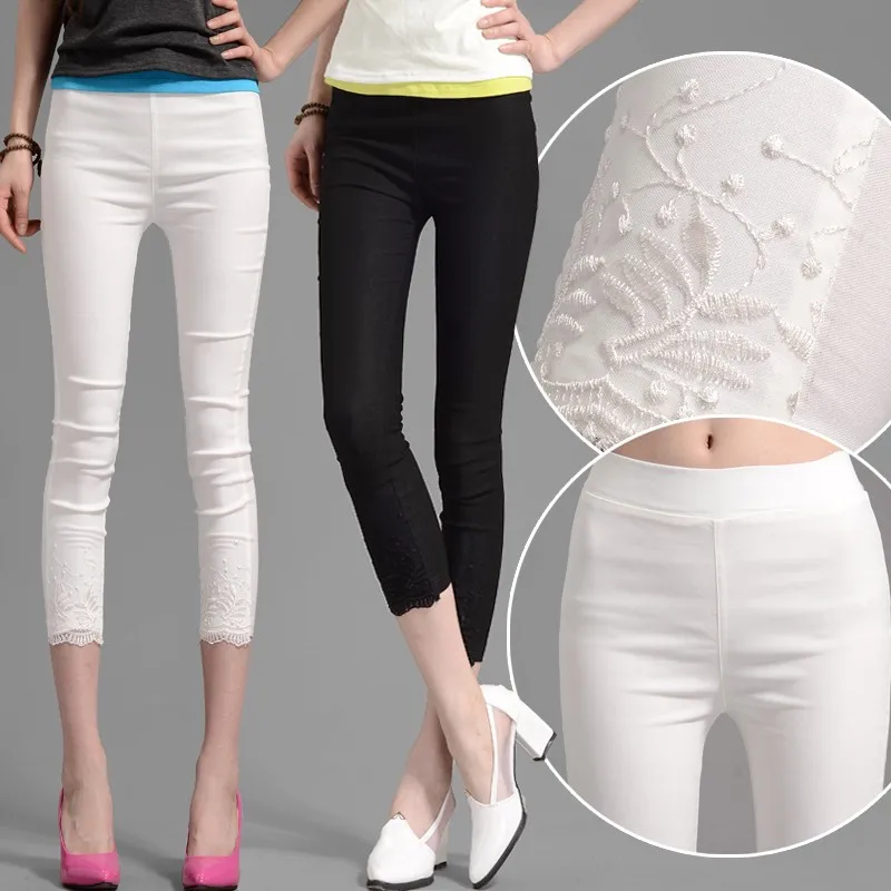 New Plus Size 4XL Women Summer Embroidery Lace Pants Crochet Skinny Cropped Leggings Trousers Capris Pencil Pants Elastic Waist
New Plus Size 4XL Women Summer Embroidery Lace Pants Crochet Skinny Cropped Leggings Trousers Capris Pencil Pants Elastic Waist