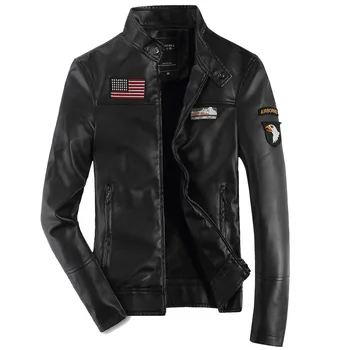 New Men PU Leather Jacket Fashion Motorcycle Male Spring Winter Jackets Outerwear Coats Faux Leather Germany Air Force Coat U266 
New Men PU Leather Jacket Fashion Motorcycle Male Spring Winter Jackets Outerwear Coats Faux Leather Germany Air Force Coat U266