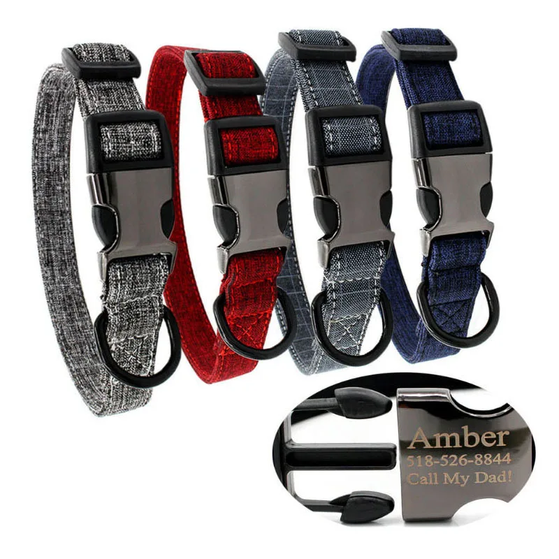 Dog Collar Personalized Custom ID Dog Black Half Metal Buckle Double Solid Color Pet Cat Collar for Small Medium Large Dog
Dog Collar Personalized Custom ID Dog Black Half Metal Buckle Double Solid Color Pet Cat Collar for Small Medium Large Dog
