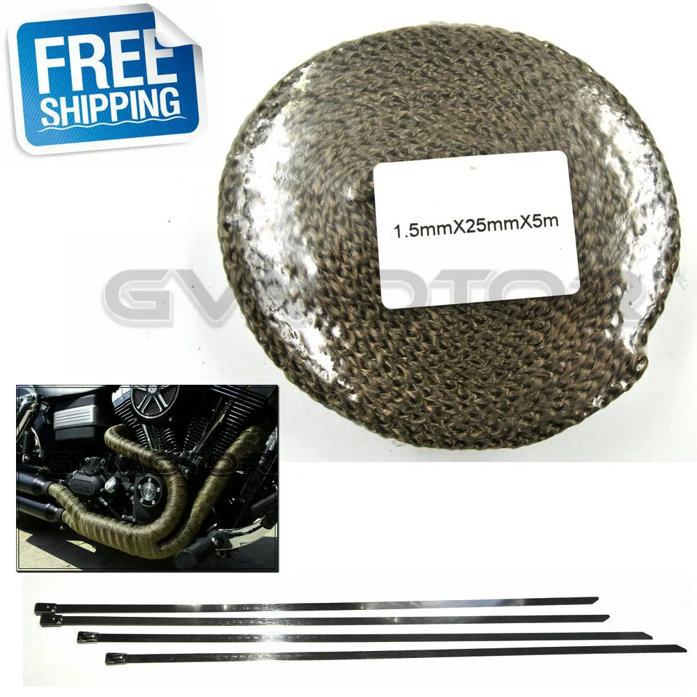 Titanium CAR MOTORCYCLE Incombustible Turbo MANIFOLD HEAT EXHAUST THERMAL WRAP TAPE & STAINLESS TIES 1.5mm*25mm*5m FREE SHIPPING
Titanium CAR MOTORCYCLE Incombustible Turbo MANIFOLD HEAT EXHAUST THERMAL WRAP TAPE & STAINLESS TIES 1.5mm*25mm*5m FREE SHIPPING