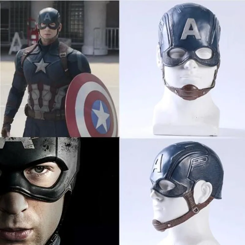 

Movie Captain America 3 Civil War Captain AmericaMasque Mask Cosplay Prop Steven Rogers Superhero Latex Helmet Halloween Party