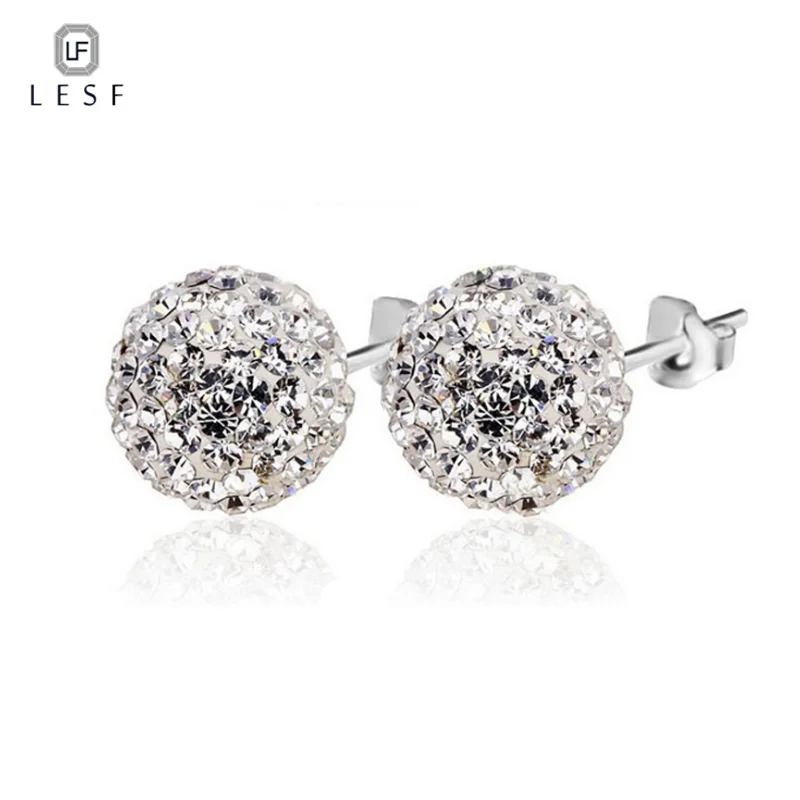 LESF Fashion Pure 100% 925 Sterling Silver Stud Earrings Cubic Zirconia Jewelry For Women Luxury Gift Free Shipping
LESF Fashion Pure 100% 925 Sterling Silver Stud Earrings Cubic Zirconia Jewelry For Women Luxury Gift Free Shipping