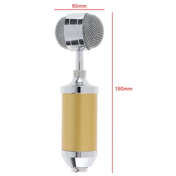 

Professional BM 8000 Sound Studio Recording Condenser Microphone with 3.5mm Plug Stand Holder and for Audio Recording / KTV