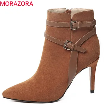 MORAZORA 2020 new arrival pointed toe autumn winter ankle boots suede leather fashion party shoes thin high heels boots women
MORAZORA 2020 new arrival pointed toe autumn winter ankle boots suede leather fashion party shoes thin high heels boots women