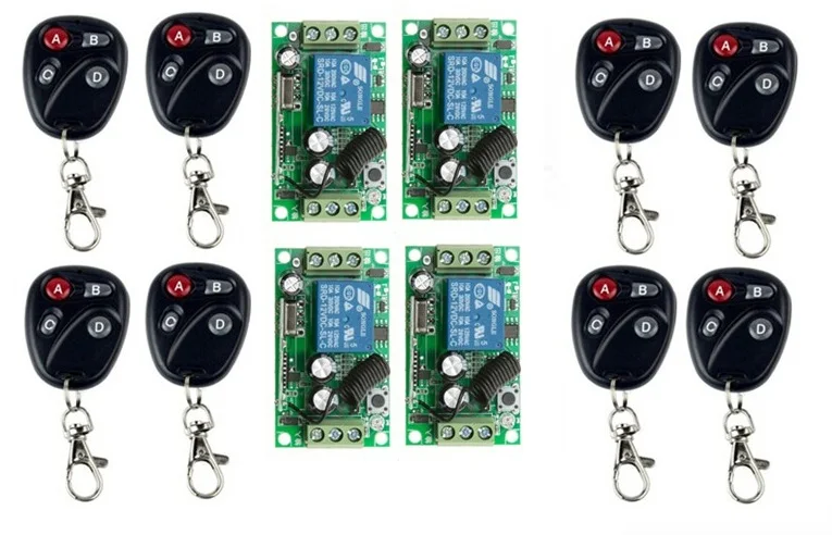 2016 RF Wireless Remote Control Switch System electric garage door /window Control DC12V 1CH 8 transmitter &4 receiver
2016 RF Wireless Remote Control Switch System electric garage door /window Control DC12V 1CH 8 transmitter &4 receiver