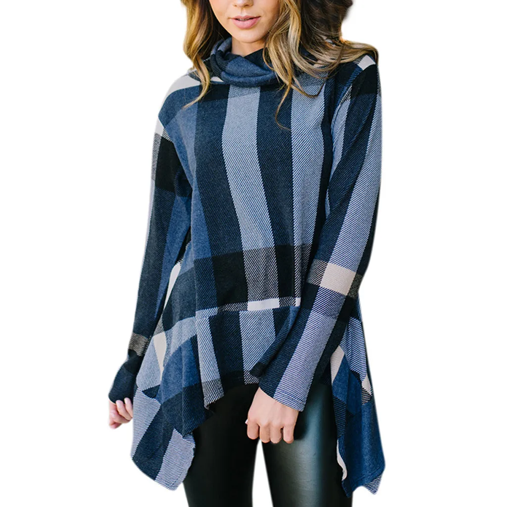 Spring Women Blouses Long Sleeve Elegant Cowl Neck Plaid Office Irregular Casual Blouses Ladies Clothing Top Shirt Tunic
Spring Women Blouses Long Sleeve Elegant Cowl Neck Plaid Office Irregular Casual Blouses Ladies Clothing Top Shirt Tunic
